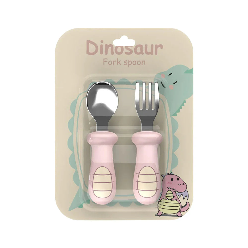 Baby Cartoon Tableware Set Children Utensil Stainless Steel