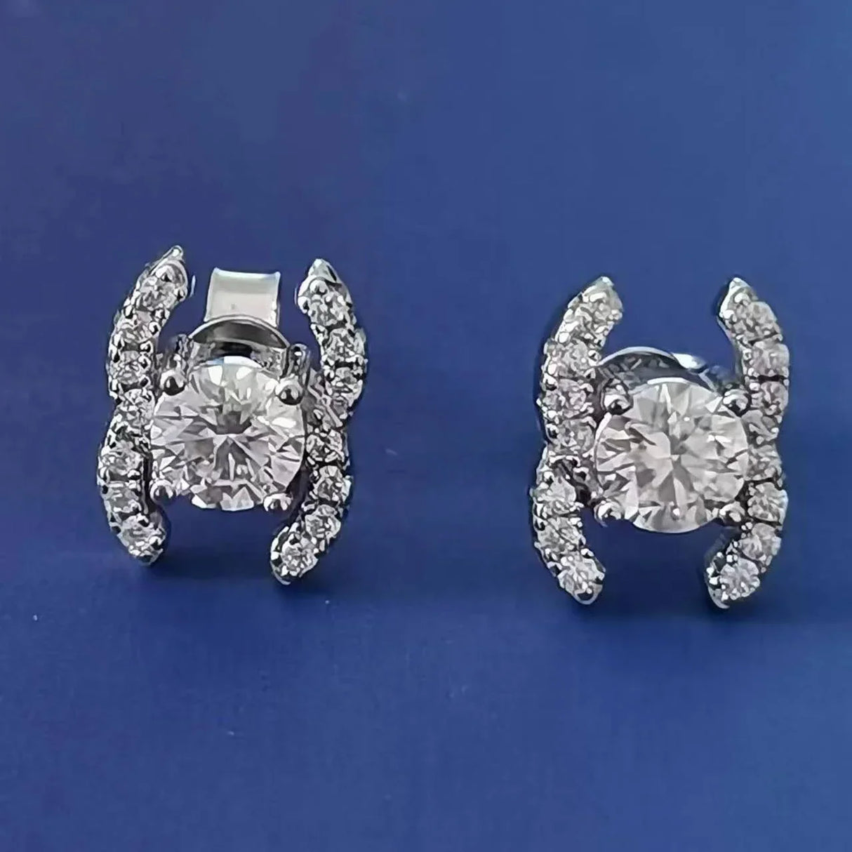 JECIRCON 925 Sterling Silver Moissanite Stud Earrings Small