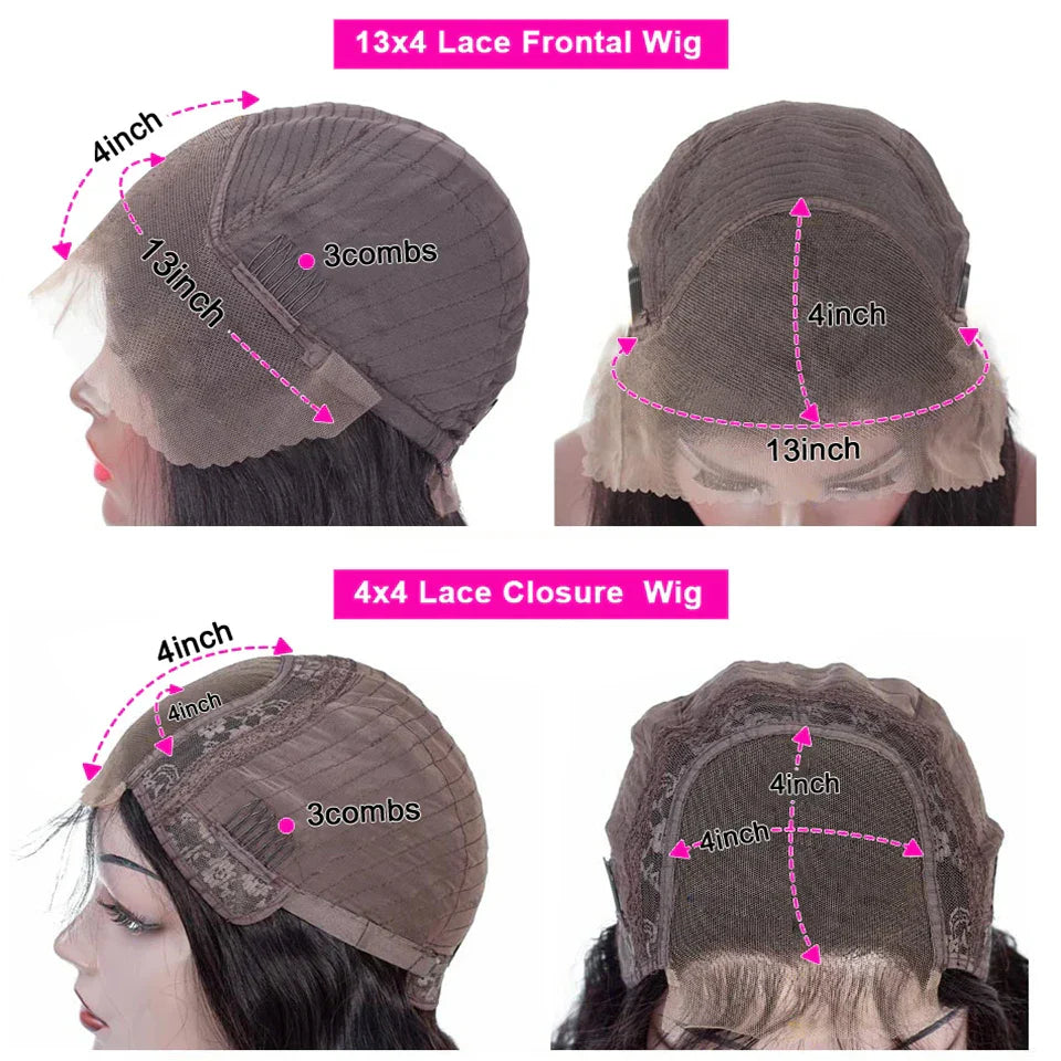 13x4 HD Transparent Lace Front Human Hair Wigs