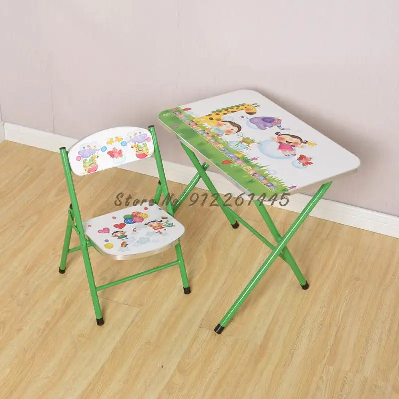 Kindergarten pupils children foldable learning tables and chairs
