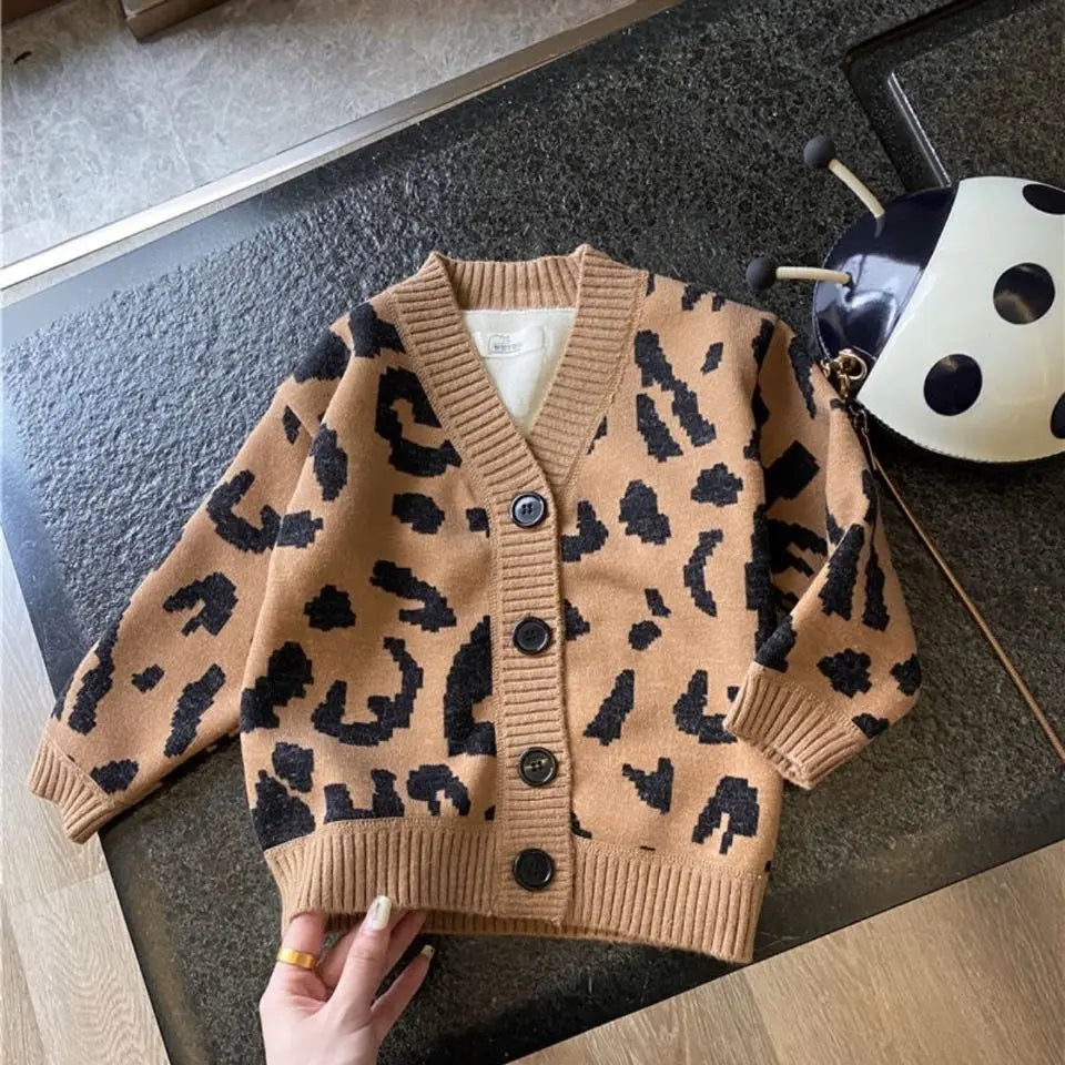 2022 Autumn Winter Girls Boys Fleece Knitting Sweaters