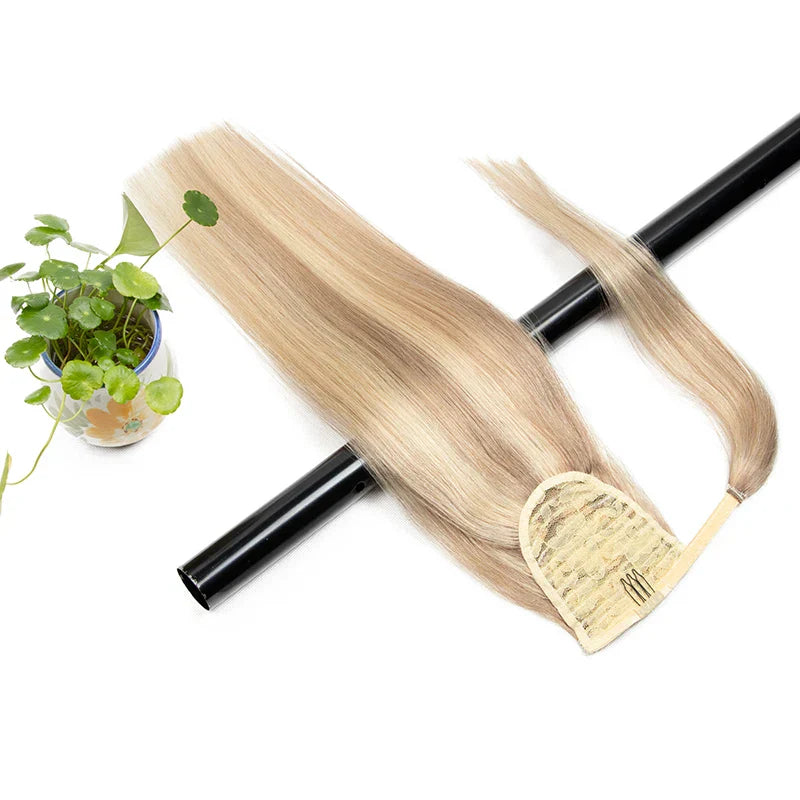 Ponytail Human Hair Clip in Extensions 100% Remy