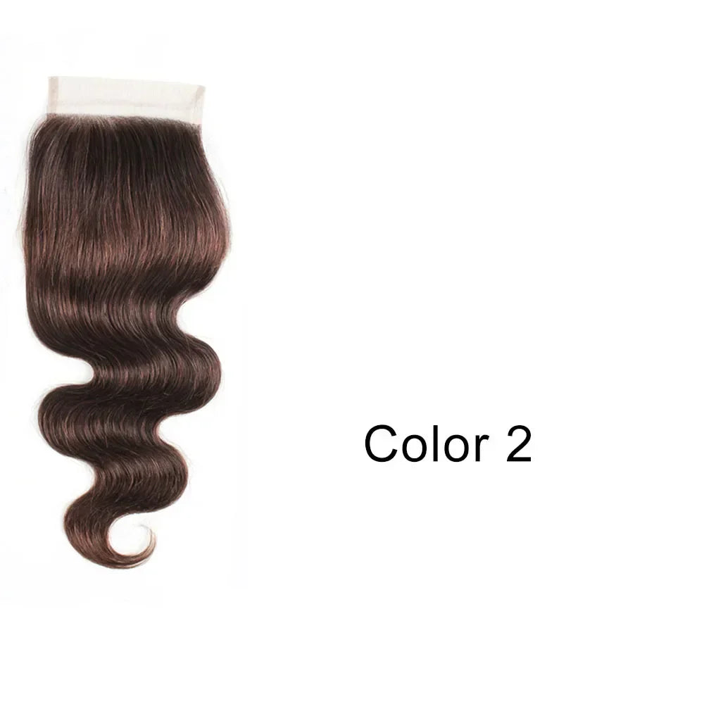 4x4 Lace Closure Body Wave Natural Color Dark