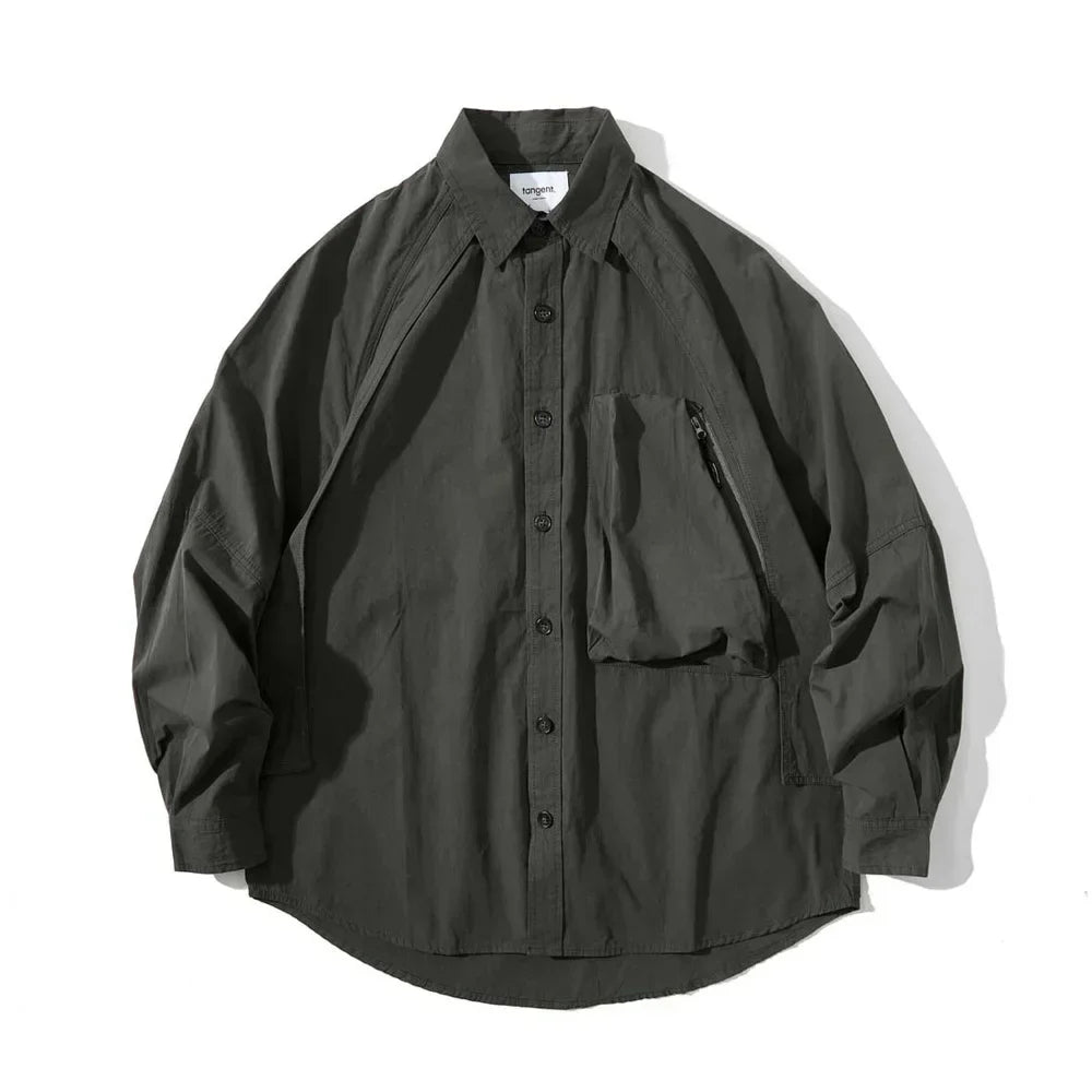 Shirt for Men Japanese Streetwear Fashion Cityboy Loose