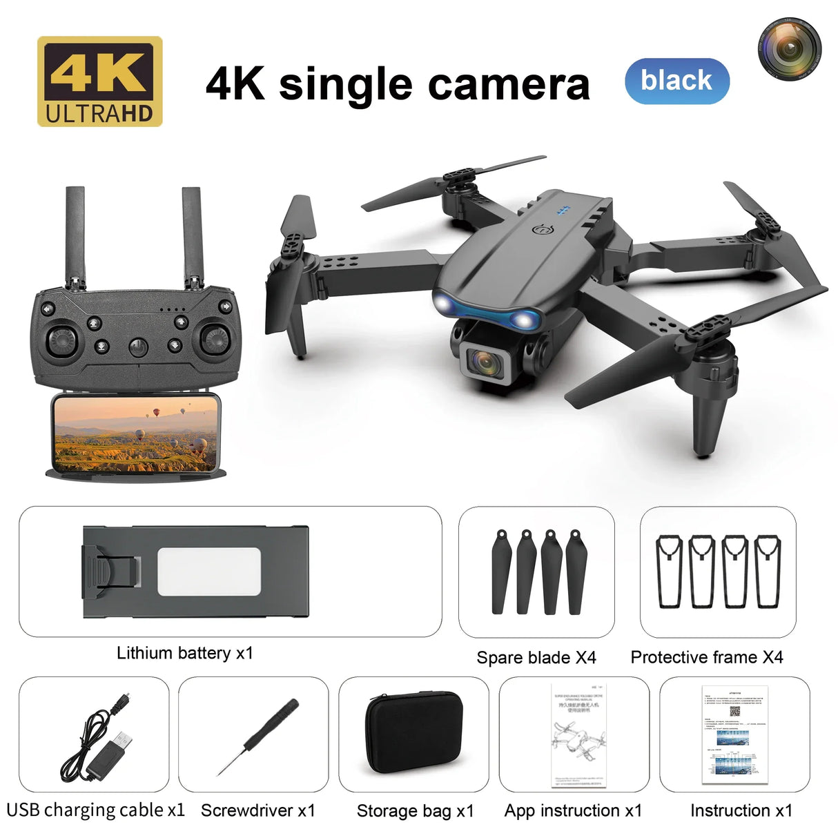 E99 K3 Drone Camera Quadcopter Fpv Profesional Rc