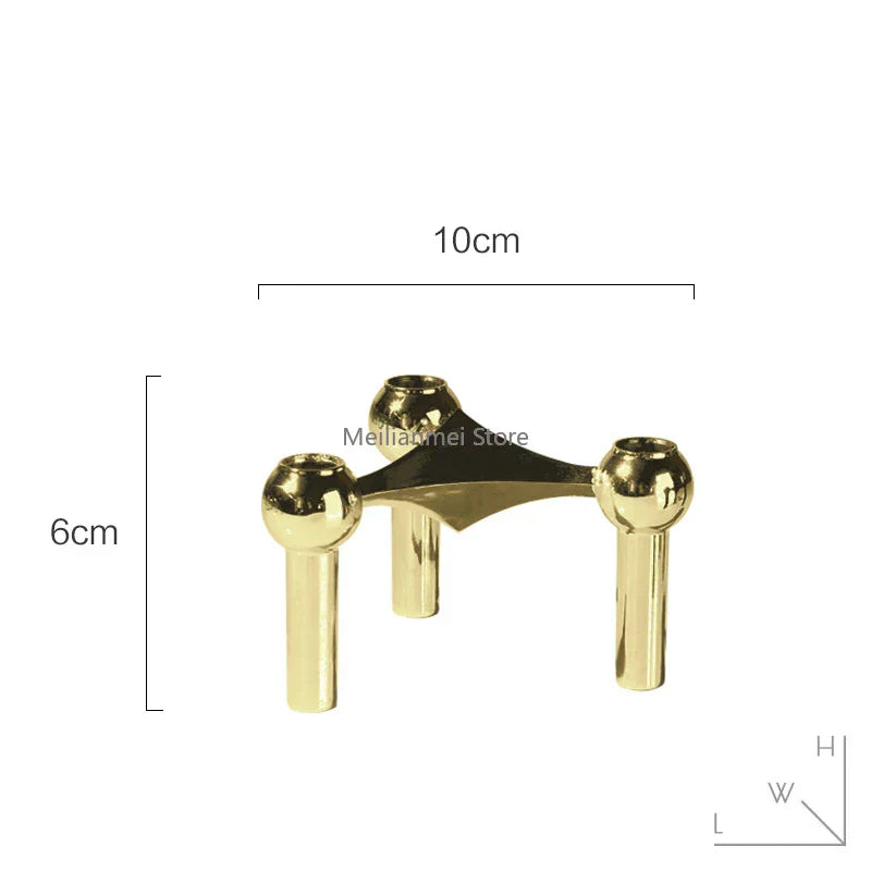 Molecular Structure Metal Candle Holder Nordic Gold Candlestick
