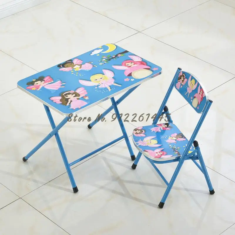 Kindergarten pupils children foldable learning tables and chairs