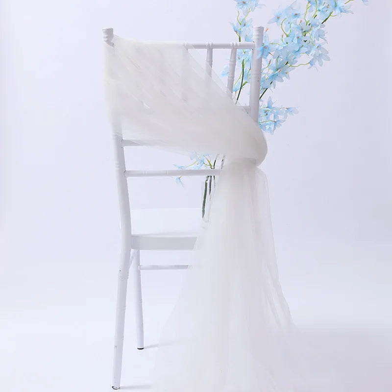20pc/lot Tulle Sheer Organza Sashes For Wedding Banquet