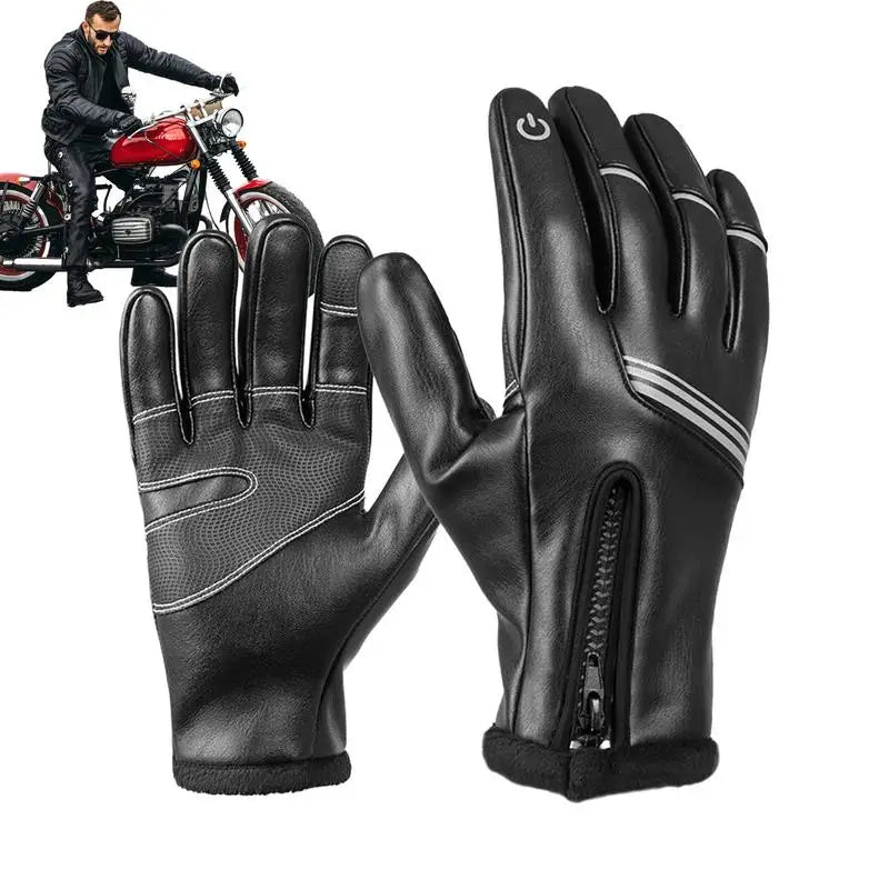 Universal Full Finger Touch Screen Waterproof Bike Gloves Thermal Warm Motor Winter Bike Riding Gloves for Winter Soft Cozy Dirt