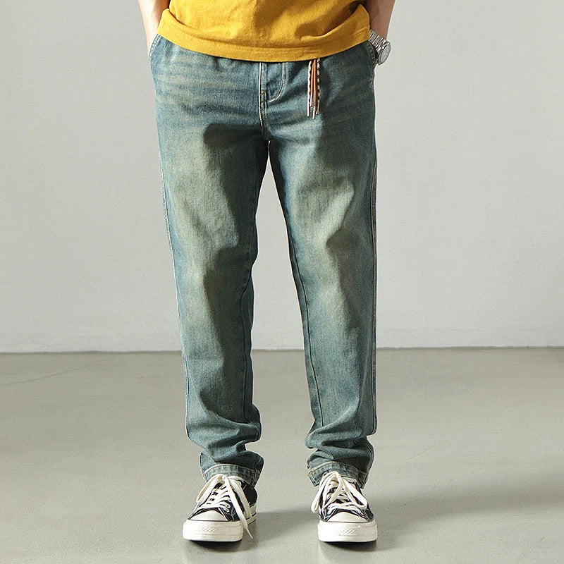 3271# Autumn New Japanese Retro Beaded Denim Jeans