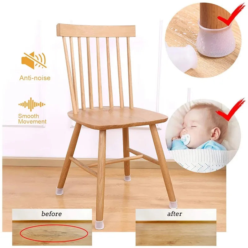 Silicone Chair Legs Non-Slip Pads Furniture Sofa Feet