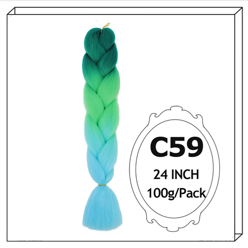 24Inch Synthetic Long Jumbo Ombre Braiding Hair For