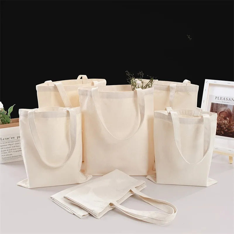 Large Capacity Canvas Shopping Bags DIY Folding EcoFriendly