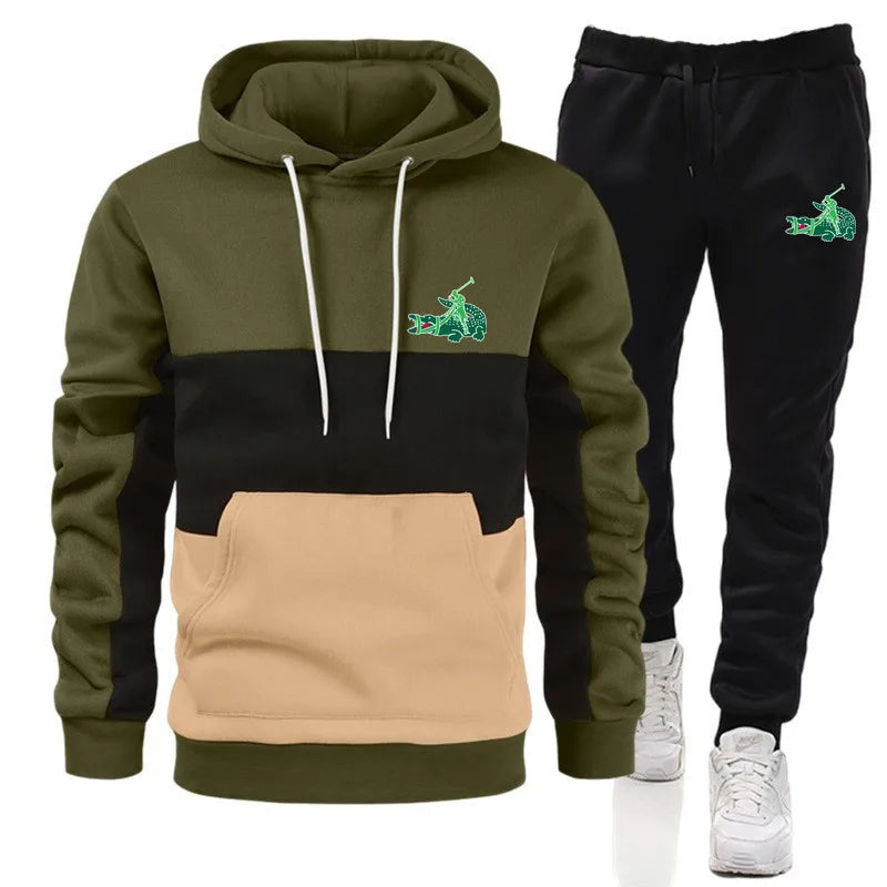 2024 Spring Autumn Men Tracksuit Patchwork color Sportswear