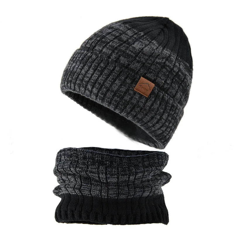Winter Hat for Men Pullover Hat Scarf Sets