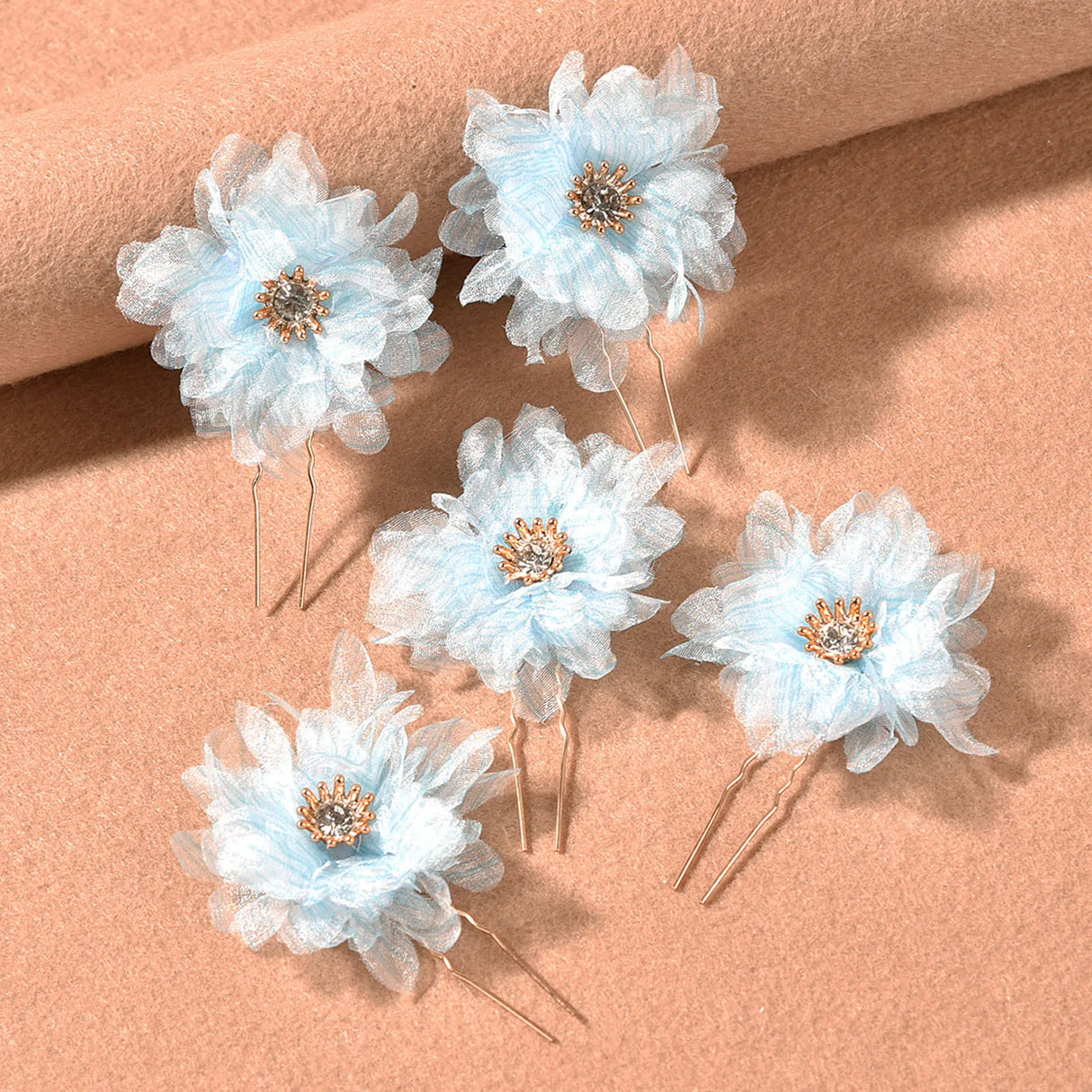 3PCS Flower Hairpin Bride Headdress For Women Pearl