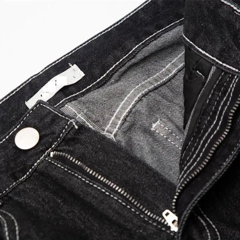 Fashion Casual Diablo Skeleton Embroidered Loose Jeans Men