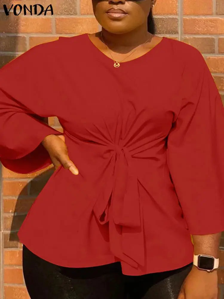 Plus Size VONDA Women Fashion Blouse 34 Sleeve