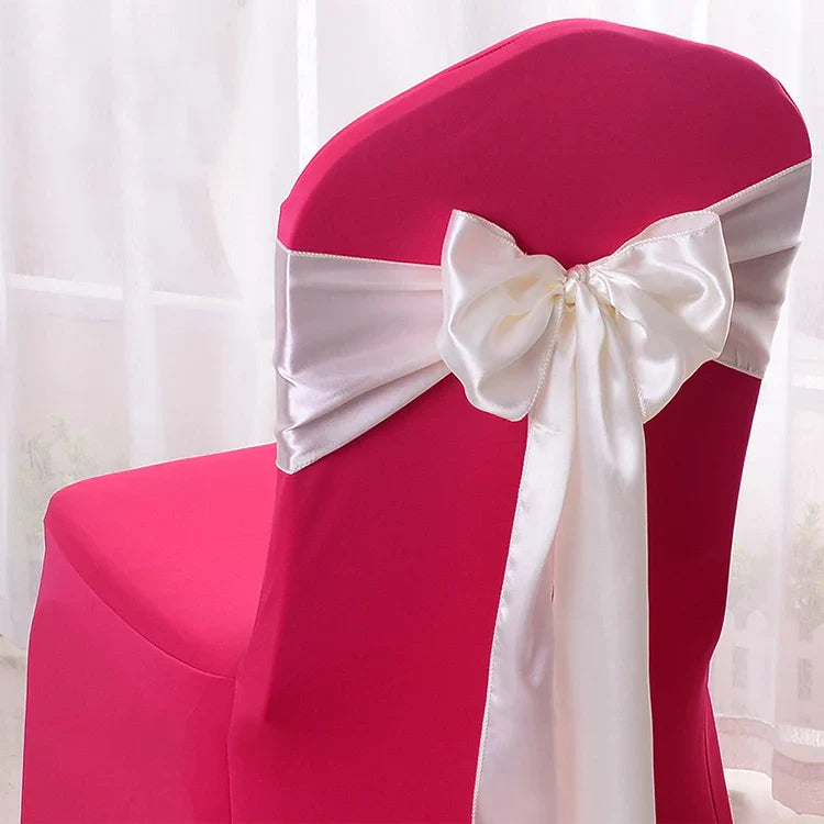 10pcs/50pcs Satin Chair Sash Knots Hotel Party Banquet