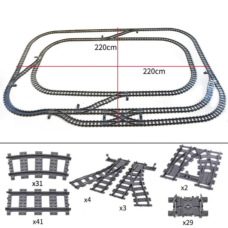 City Trains Train Track Rail Bricks Model Toy