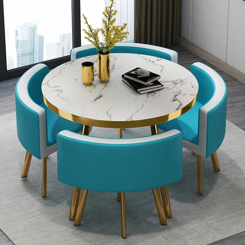 Luxury Reception Negotiation Table and 4 Chairs Round
