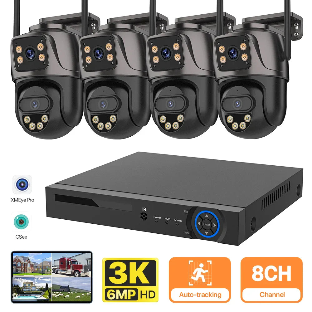 6MP PTZ Camera Dual Lens POE Surveillance System