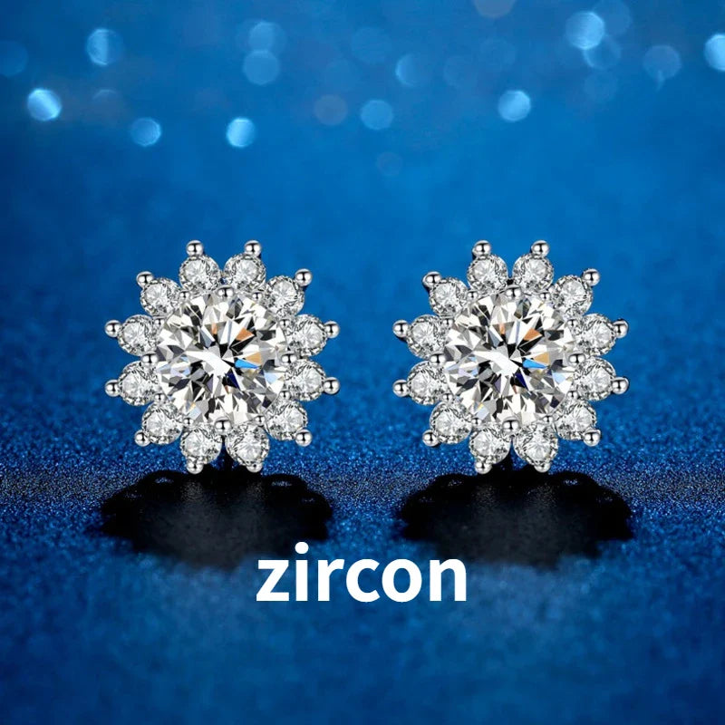 JoyceJelly 1 carat D Color Moissanite Diamond Earrings