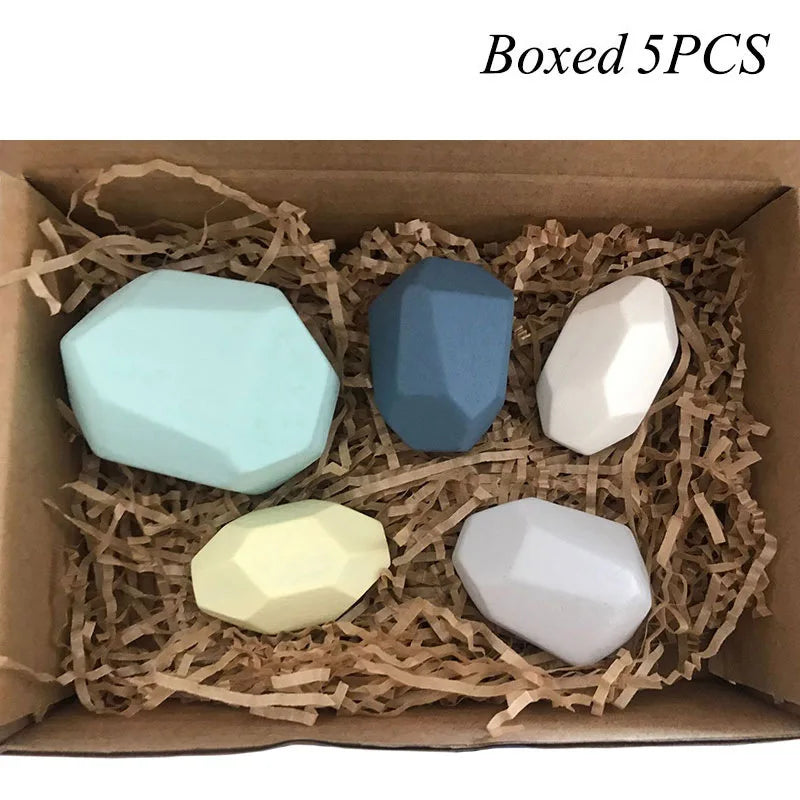 Children Wooden Colored Stone Balanc Building Blocks Educational