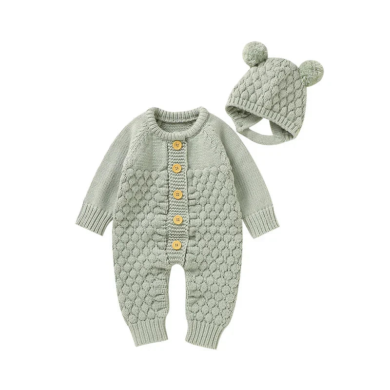 Baby Rompers Clothes Autumn Winter Knitted Newborn Boys