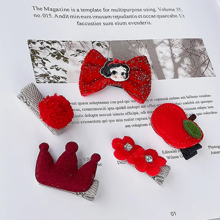 New cute bear girls hair bows 5pcs children