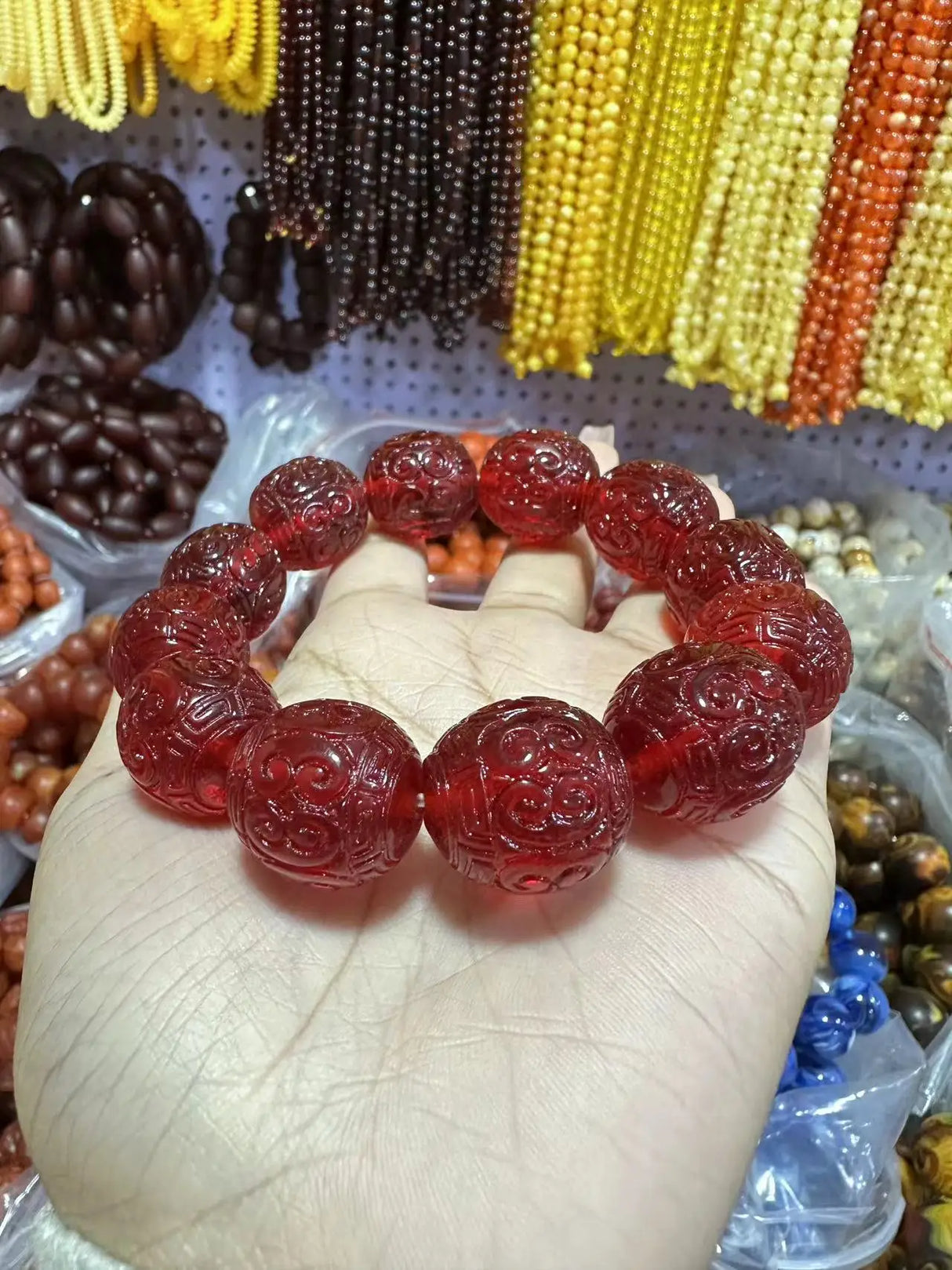 Natural Raw Amber Bracelet Men Women Healing Gemstone