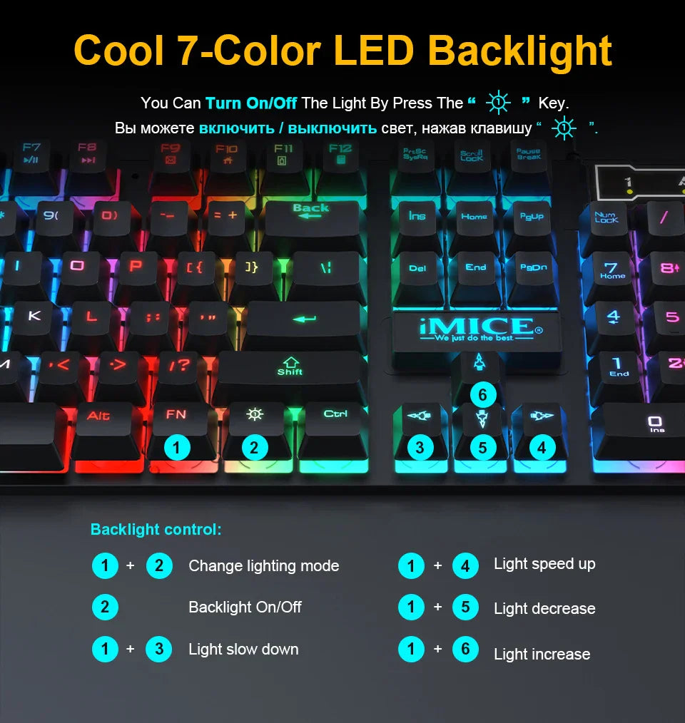 Gaming keyboard Gamer keyboard with backlight USB 104