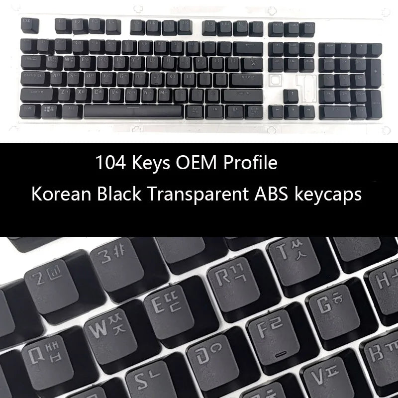 104 Keys Russian Korean Backlit Keycaps For Mechanical