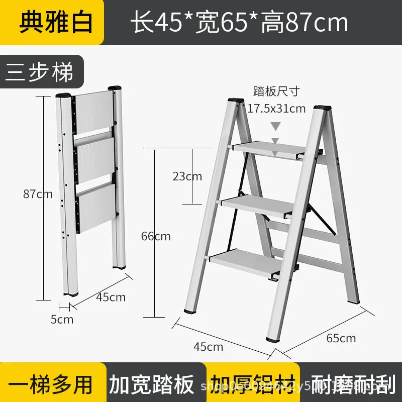 Multi functional folding ladder aluminum alloy high stool
