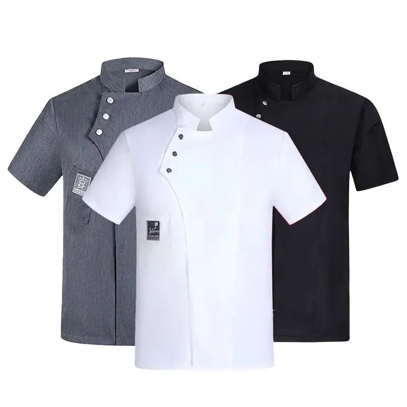 Mens Chef Jacket Short Sleeve Kitchen Clothes White