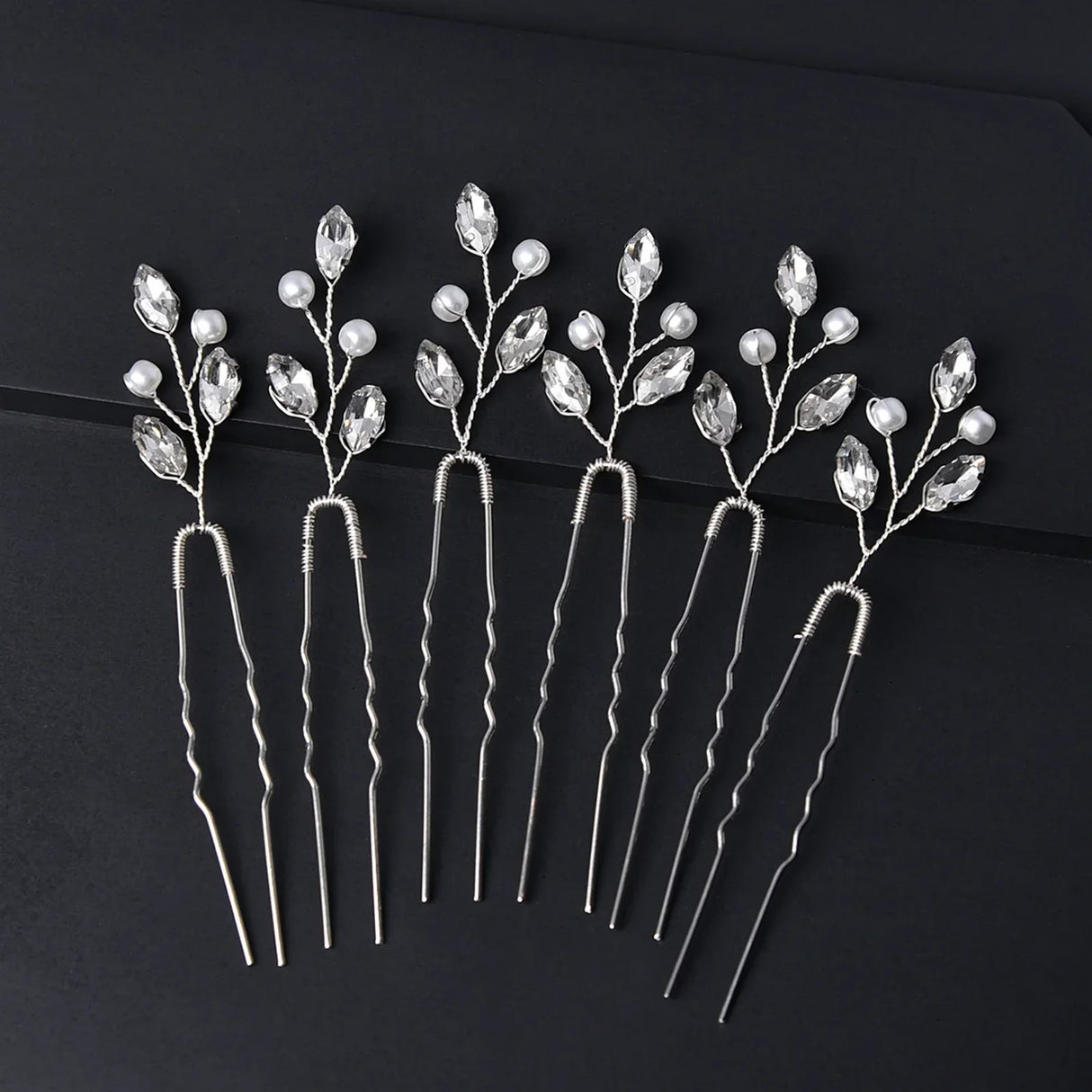 Bride Hairpins Wedding Hair Accessories Trendy Crystal U-shaped