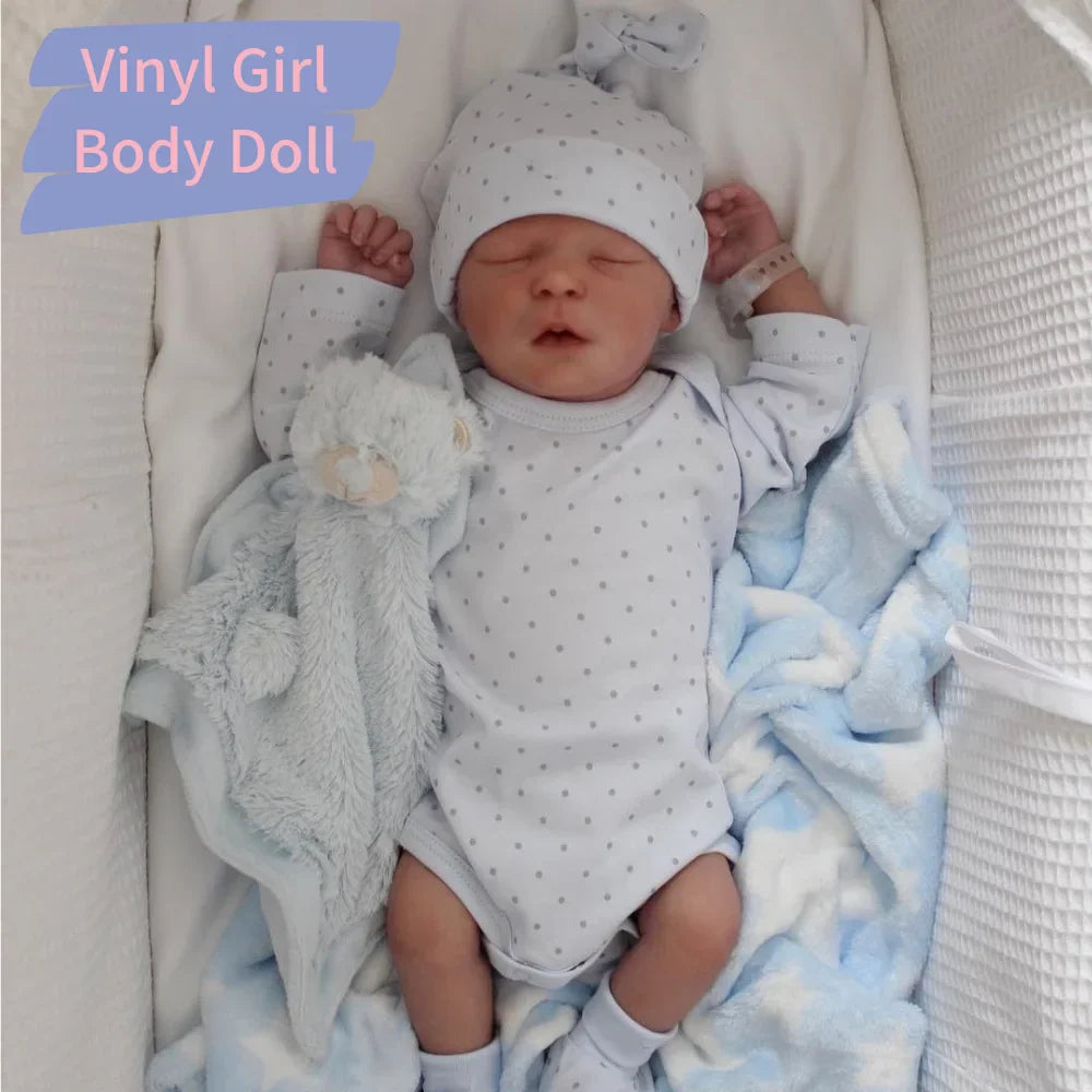 43CM Reborn Baby Doll Silicone Vinyl Cloth Preemie