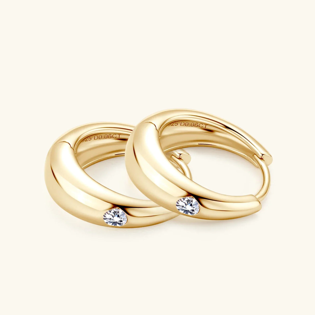 Sweetrain 2.5mm Moissanite Hoop Earrings For Women 925