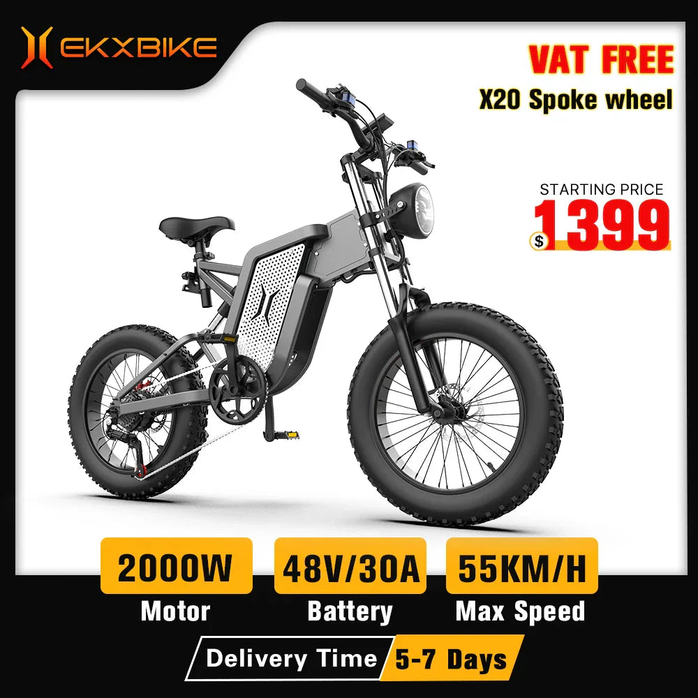 EKX X20 Electric Bike 2000W 48V 30AH Battery