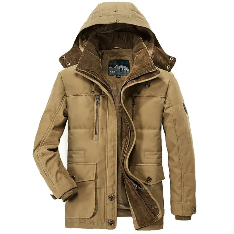 Men Long Winter Coats Down Jackets Hooded Casual