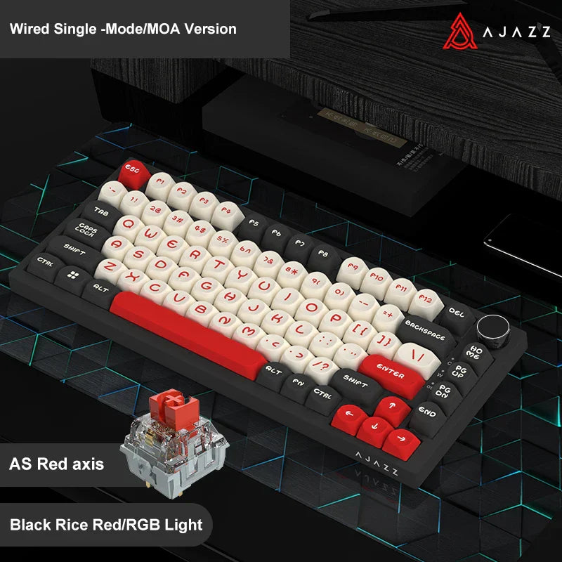 Ajazz Ak820 RGB Tri-Mode Gaming Mechanical Keyboard 82