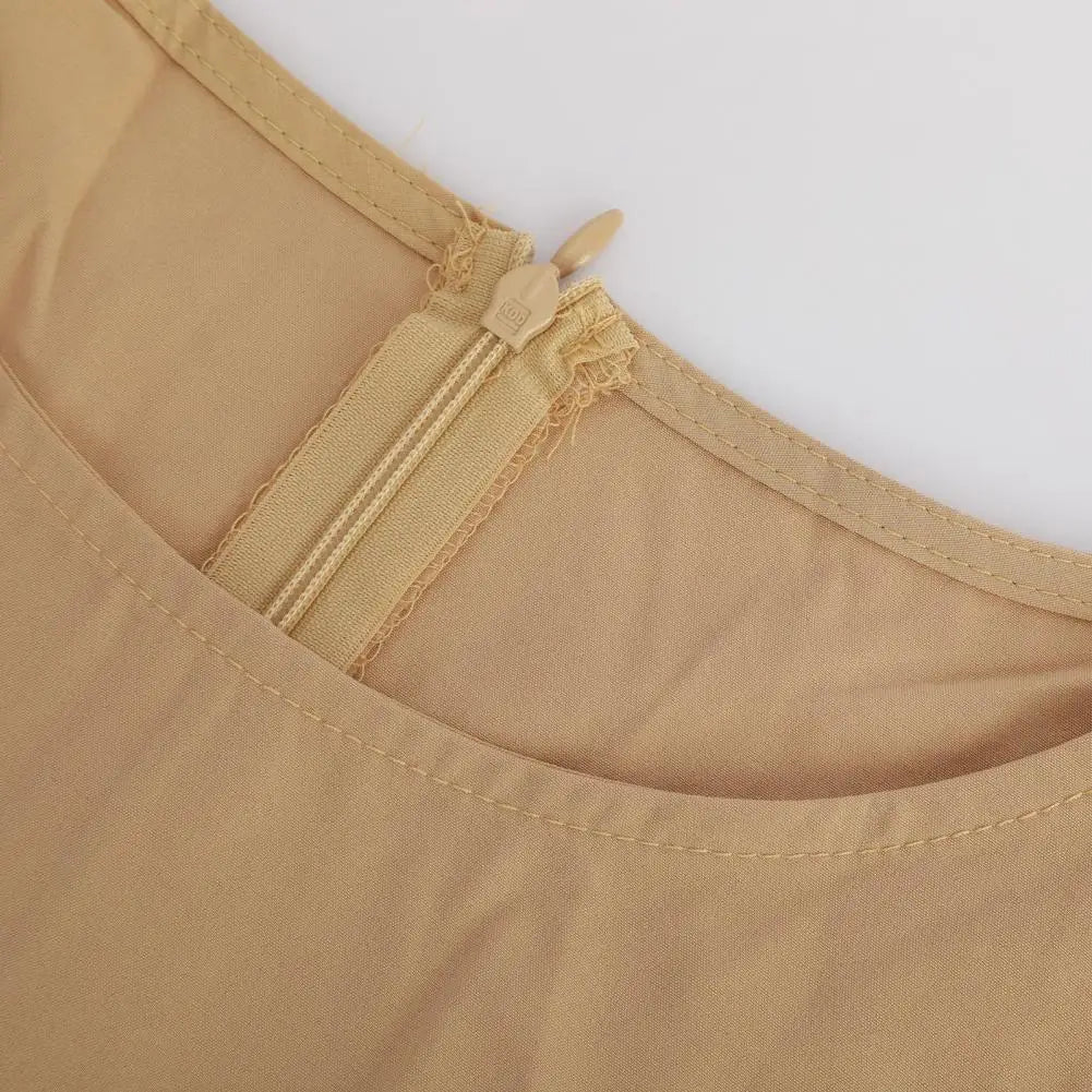 O-neck High-Waist Plus Size Midi Dress Party Dress