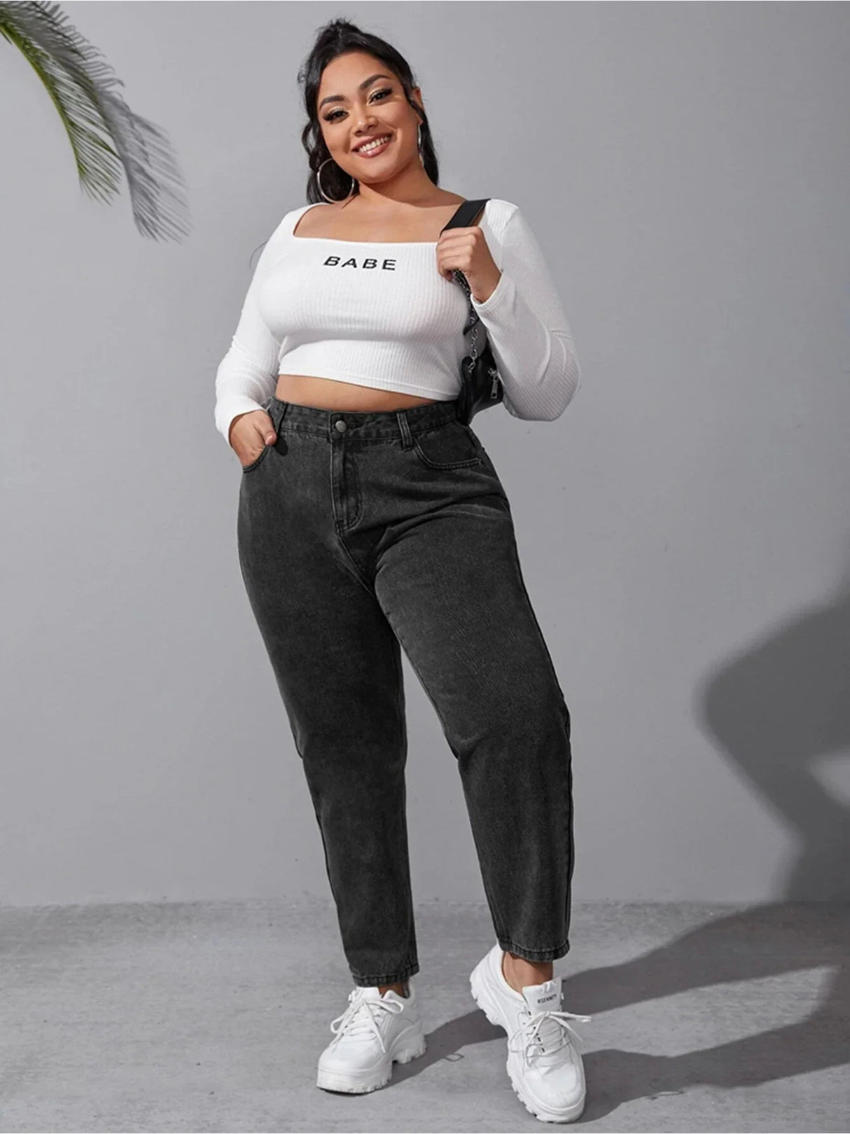 Plus Size Women Autumn Washing loose stretchy pant