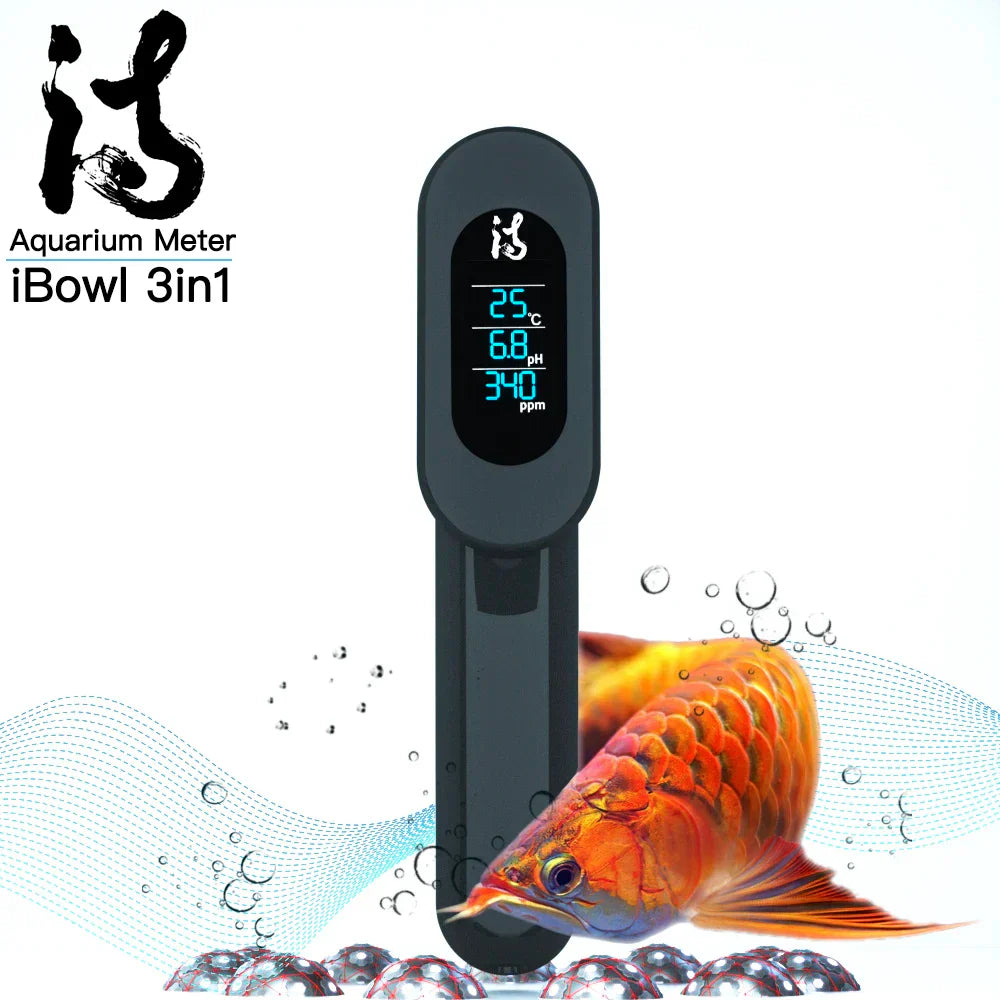 NEW Aquarium Accessories Water Quality Monitor iBowl 3in1TDS&pH&Temp