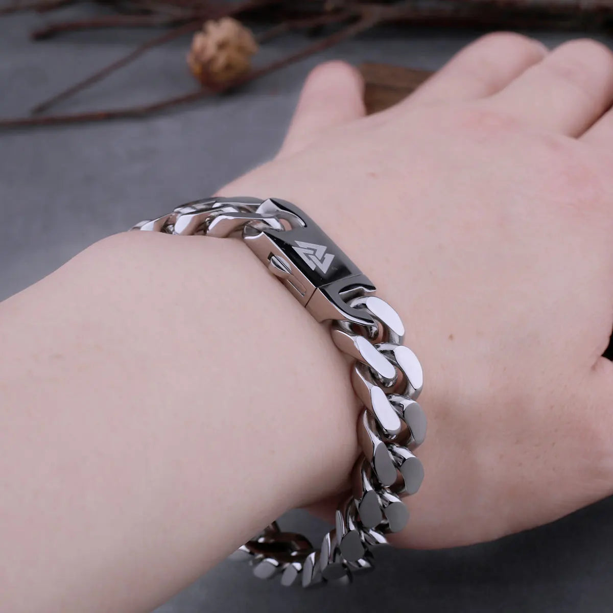 Viking Cast Cuban Chain Men's Bracelet Stainless Steel