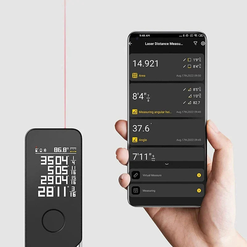 New Laser Tape Measure, Smart Laser Rangefinder, 50/30M,