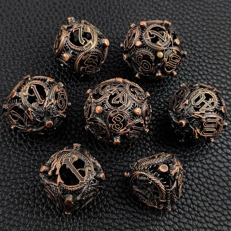 7PCS/SET DND Metal Dice Set Three-dimensional Flying Dragon