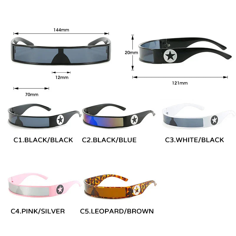 One Piece Y2K Sunglasses Vintage Star Pentagram Shape