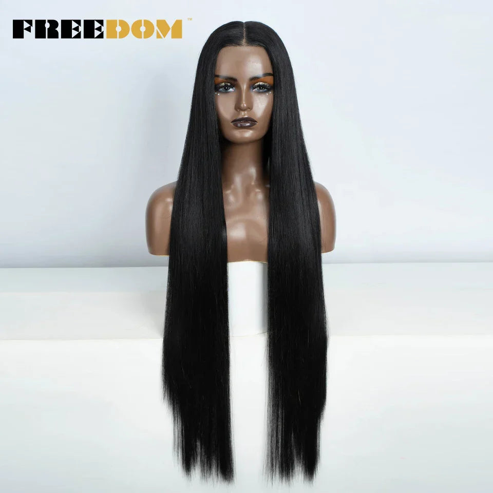 FREEDOM Synthetic Lace Front Wigs For Women Straight
