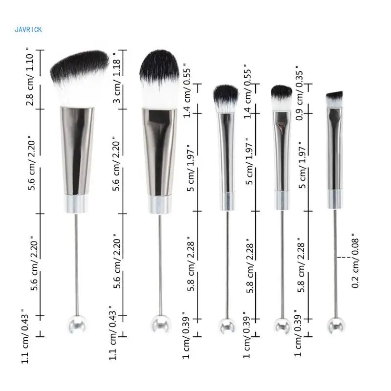 5pcs Jewelry Beaded DIY Eye Brush Detachable Beads